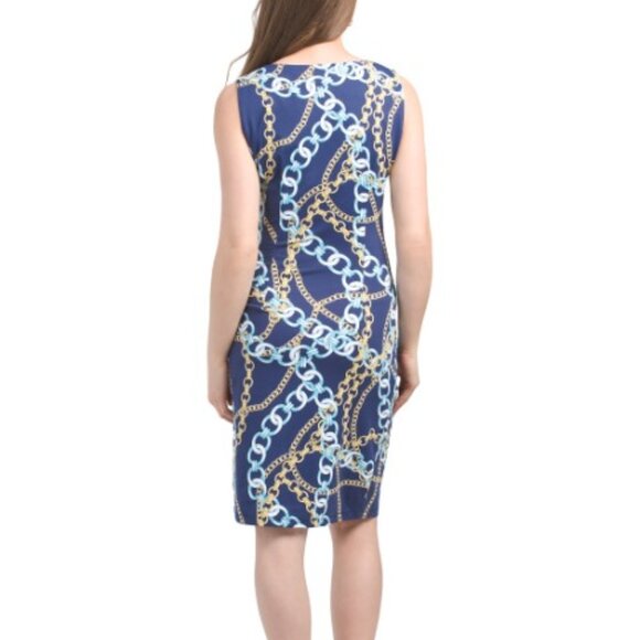 NWT J. McLaughlin Sage Chain Print Dress M MSRP $228 - Picture 2 of 9